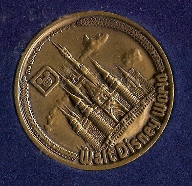 Vintage 70's Walt Disney world Bronze COIN Rare HTF