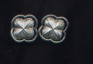 Vintage Coro 4-leaf clover silvertone clip back earrings