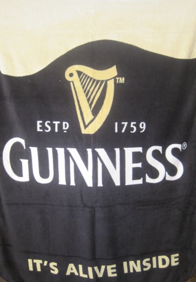 Guinness Irish Beer Pint Glass Bar Fleece Throw Blanket
