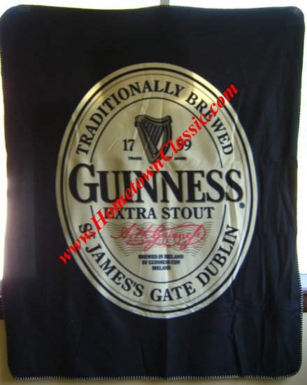 Guinness Irish Stout Beer Bar Pub Fleece Throw Blanket