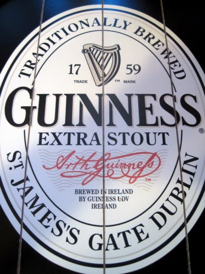Guinness Irish Extra Stout Beer Wood Plank Bar Pub Sign