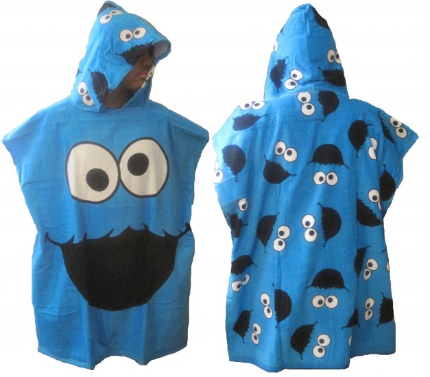 Sesame Street Cookie Monster Hooded Bath Beach Cotton Towel Robe