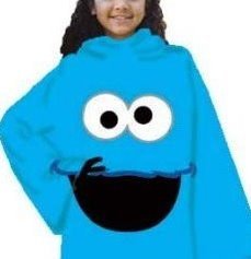 Sesame Street Cookie Monster Fleece Snuggie Blanket Pajama Robe Small