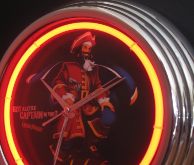 Got A Little Captain In You Captain Morgan Pirate Rum Bar Sign Neon Clock