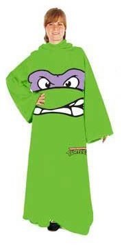 Teenage Mutant Ninja Turtles TMNT Face Adult Snuggler Fleece Throw Blanket With Sleeves Donatello