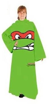 Teenage Mutant Ninja Turtles TMNT Face Adult Snuggler Fleece Throw Blanket With Sleeves Raphael