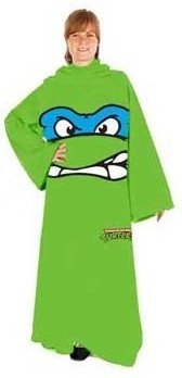 Teenage Mutant Ninja Turtles TMNT Face Adult Snuggler Fleece Throw Blanket Sleeves Leonardo