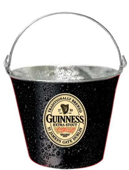 Guinness Irish Extra Stout Beer Bottle Metal Ice Bucket Pail