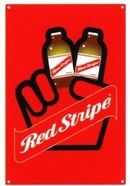 Red Stripe Jamaican Beer Bottle Peace Tin Pub Bar Sign