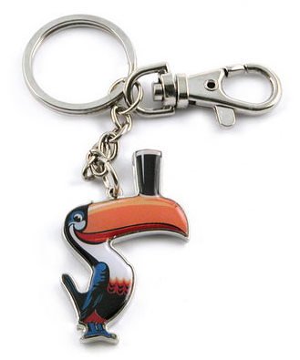 Guinnness Extra Stout Beer Toucan Keychain Key Ring FOB