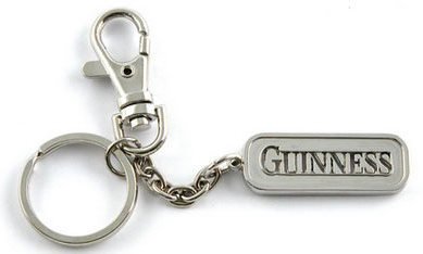 Guinnness Extra Stout Beer Keychain Key Ring Tag FOB