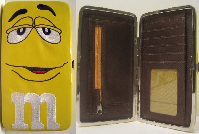Yellow M&M Chocolate Candy Clutch Wallet Hand Bag Purse