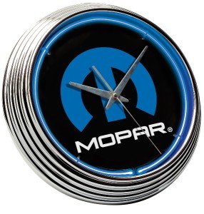 Chrysler Dodge Mopar Hood Fender Emblem Neon Clock Sign