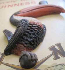 Arthur Guinness Extra Stout Irish Beer Pub 3D Toucan Pint Glass Wood Bar Sign