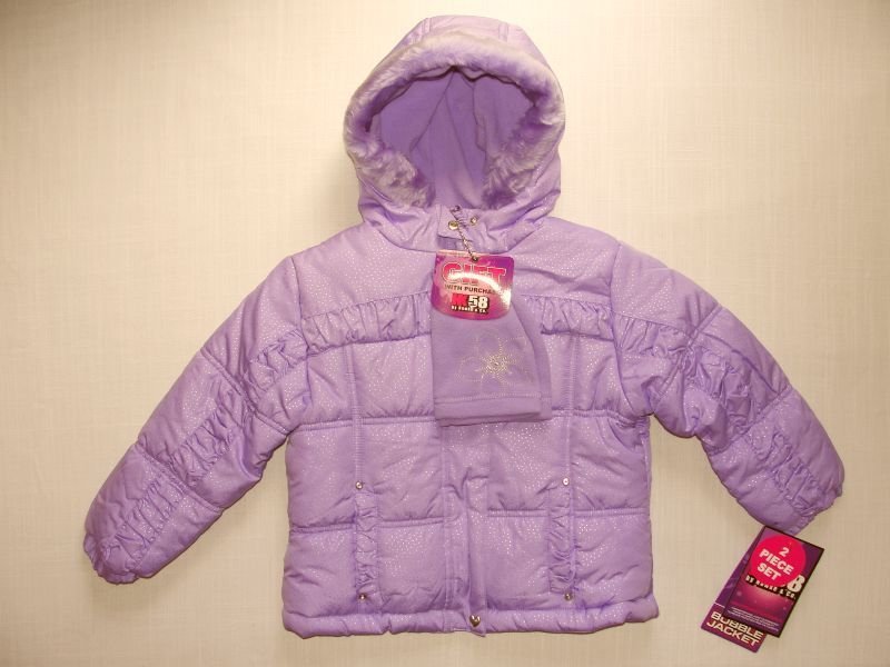 HK58 by HAWKE & CO Girls 4T Bubble Jacket, Purple, NEW