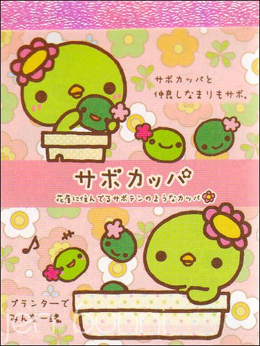 san-x sabo kappa mini memo pad pink
