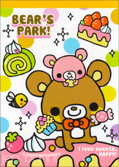 q-lia bears park memo pad