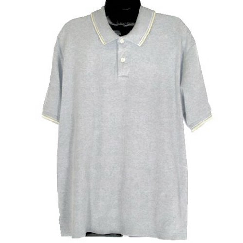 J CREW Light Gray Ribbed Cotton Knit Polo Shirt Men's Size XL