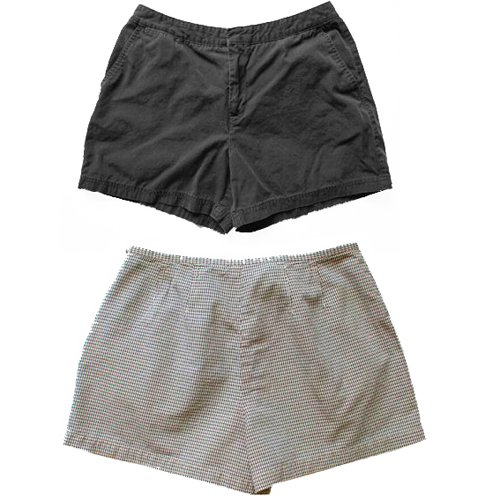 Dockers Women's Shorts Black and Black & White Check 14 (L) Large (2 pair)