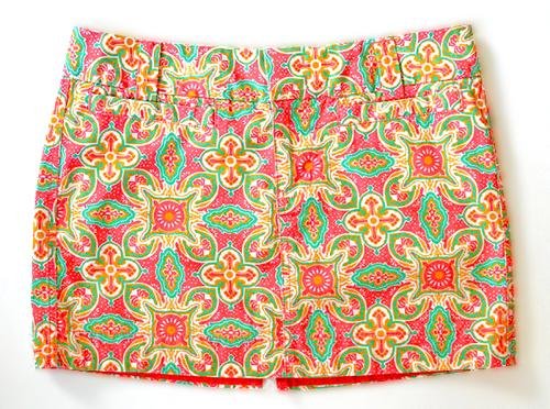 Old Navy Stretch Pink Orange Teal Print Mini Skirt Size 8 (M) Medium
