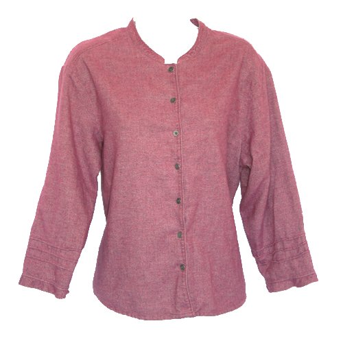 J Jill Super-Soft Dark Mauve Button Front Shirt/Top Size Large (L)