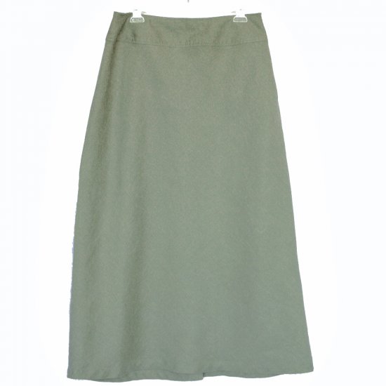 J Jill Long Sage Green Linen A-Line Skirt Size 12 (Large) L