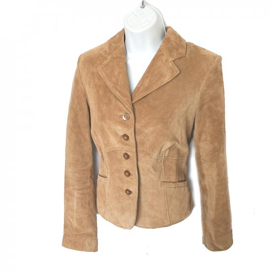 i.e. Brand Cute Tan Fitted Suede Jacket Size Small (S)