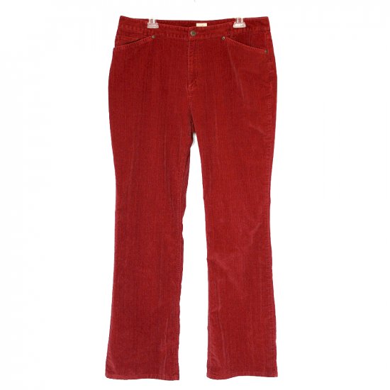 J Jill Stretch Cranberry Corduroys Cords Size 16 Tall 16T
