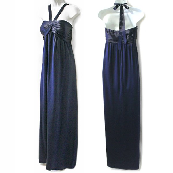 Antonio Melani Navy Blue Silk Grecian Goddess Gown/Dress Women's Size 14 (Large) L