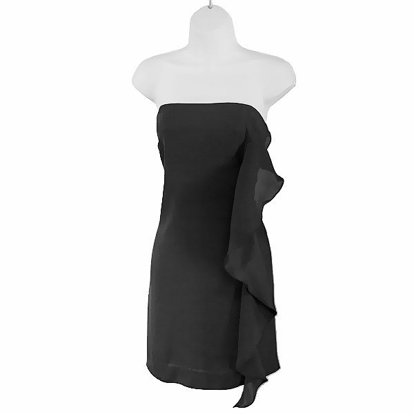 BCBGeneration Ruffle Front Strapless Little Black Dress Women's Size 10 (Medium) M