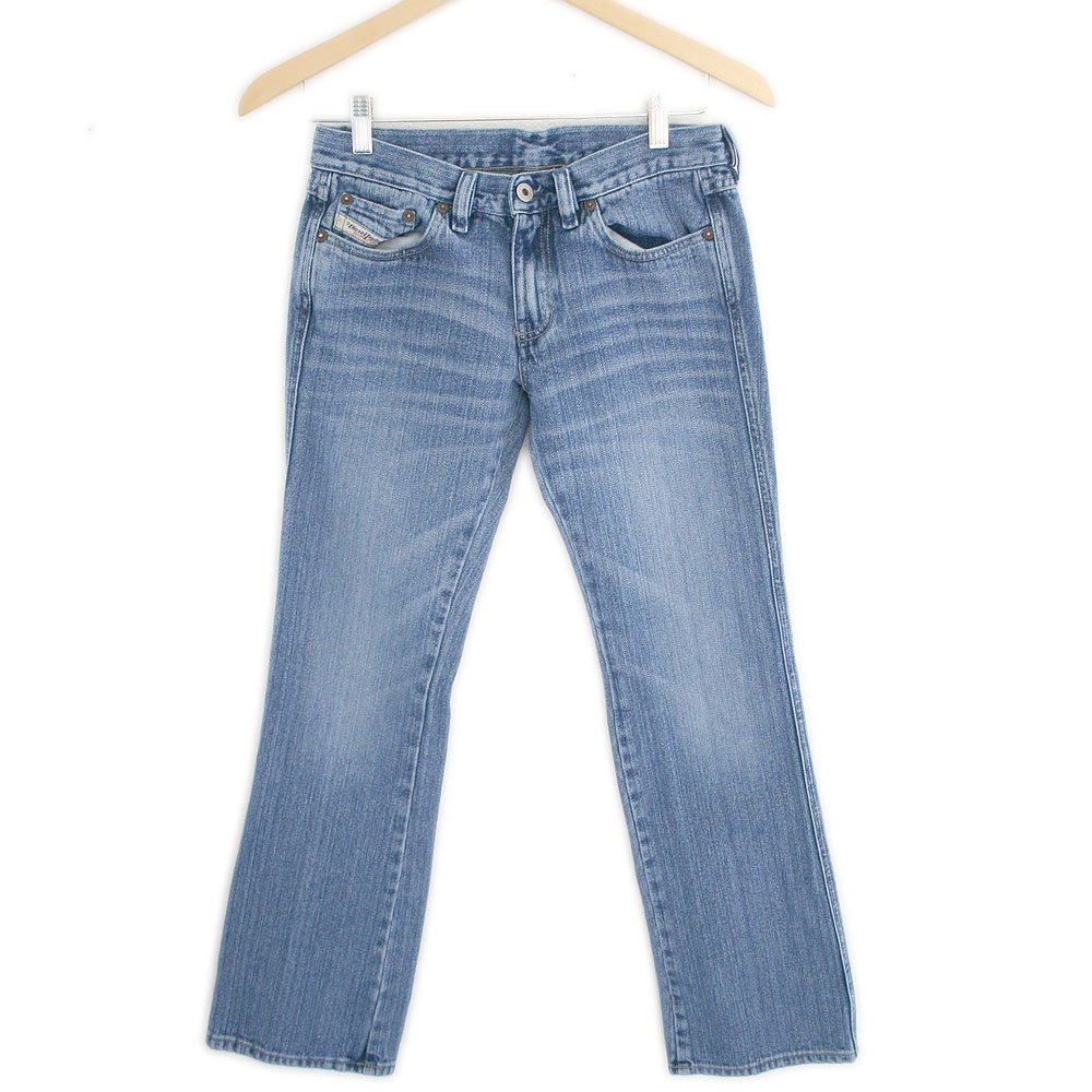 Womens Diesel Industry Jeans Straight Leg Whisker Wash Fade Italy Womens' Size 26 (28x30)