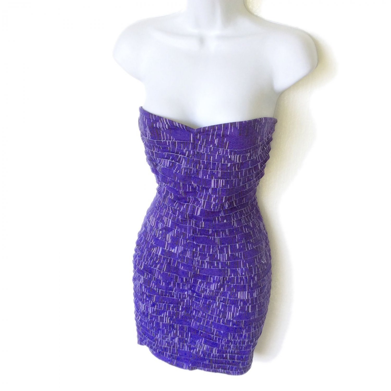 Urban Outfitters Silence + Noise Purple Ruffle Wiggle Dress Stretch Bodycon Women's Size Small (S)
