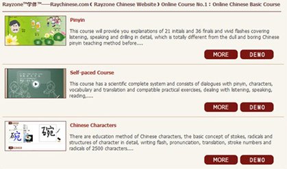 Raychinese Online Basic Chinese Course(Pinyin, Chinese Characters, Self-paced Course)