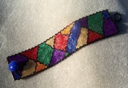 Stained Glass Cuff - 2 Drop Peyote Bead Pattern