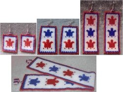 Patriotic Turtles Bracelet & Earring Set - Peyote Bead Pattern