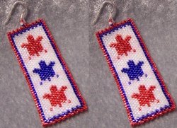 Patriotic Turtles Earring Set - Peyote Bead Pattern