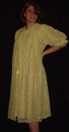 Peignoir Set, Lemon Yellow Froth