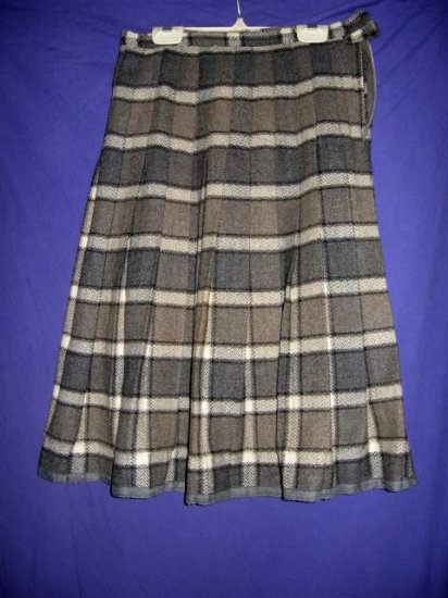 Vintage Wool Plaid Pleated Collegiate Skirt XS W24