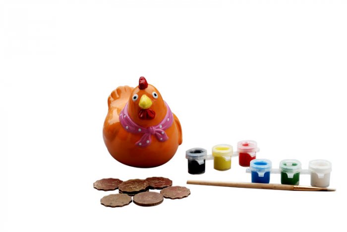 Coin bank; Ceramic hen;Paint coin bank(DIY-PB-P)