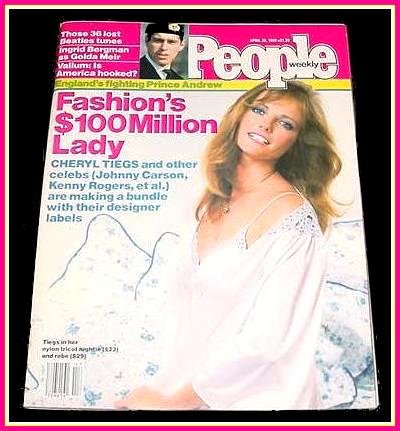 People Weekly Magazine April 26, 1982 Cheryl Tiegs Cover