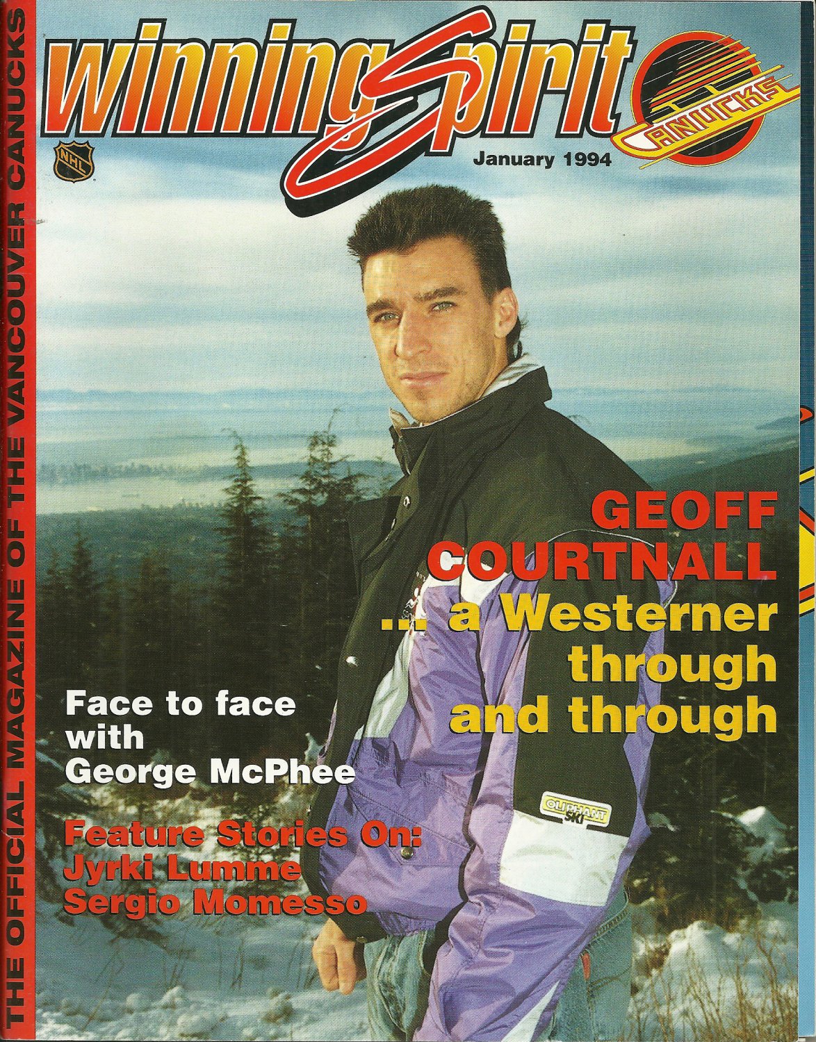 WINNING SPIRIT Official Vancouver Canucks Magazine January 1994 GEOFF COURTNALL