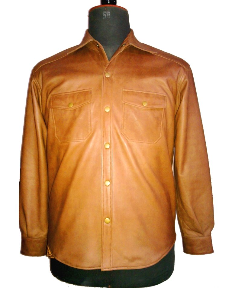 NWT Men's Classic Leather Shirt Style M82 Sheep Skin