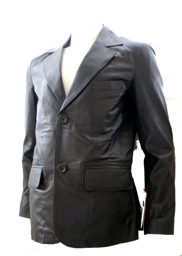 Made to Measure Men's 2 Button Classic Leather Blazer Style M80