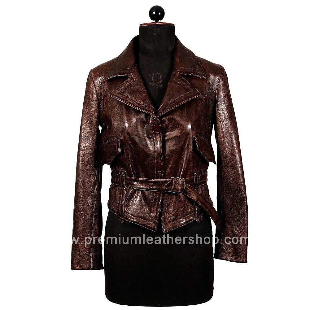 NWT Women's Leather Blazer Semi Cropped Style 24F