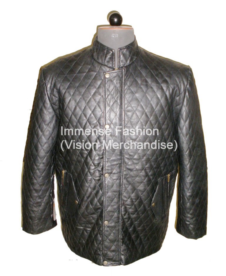 Nwt Men S Big Tall Quilted Diamond Stitch Leather Jacket Style Md Bnt