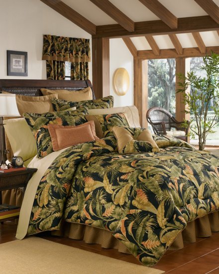 4PC Tropical Island Palms La Selva KING Comforter CSK3050