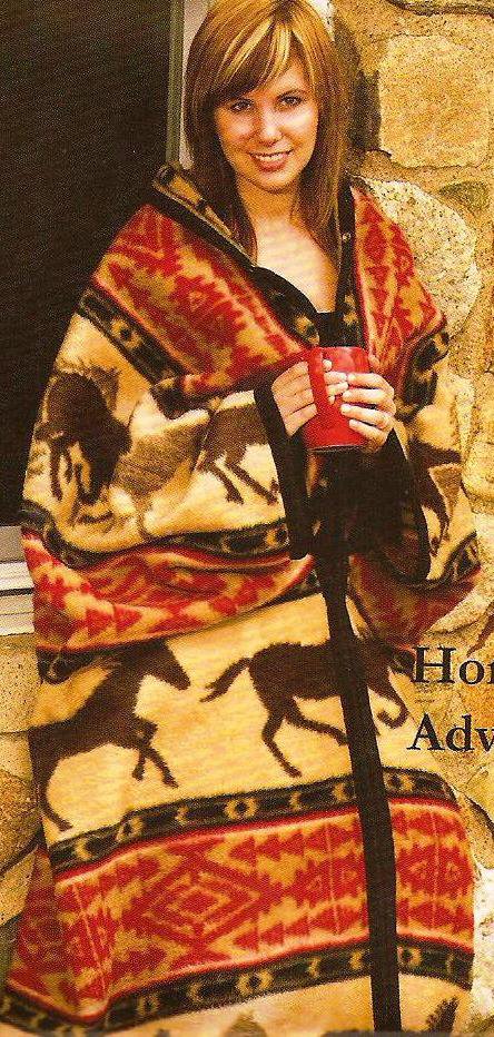 Horse Adventure Western Fleece Blanket Throw 50" x 60" ERT-horseadvent