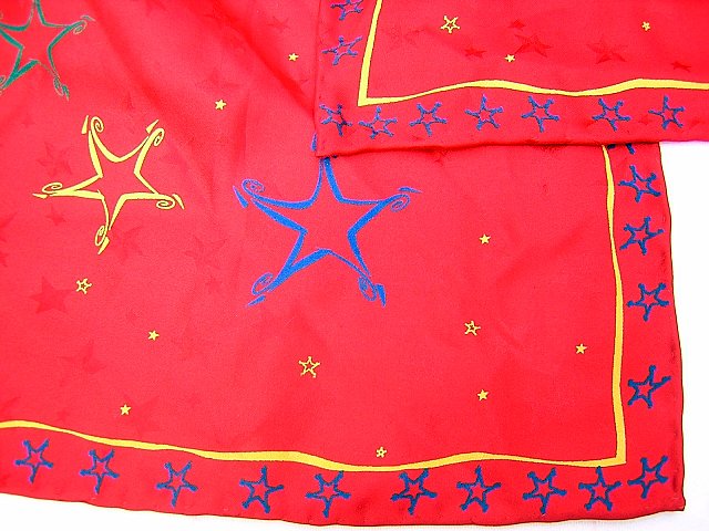 Stars on red jacquard silk scarf high quality holiday perfect 3 available ll1740