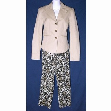 NEW KENAR Leopard Safari Capri Outfit ($126 Retail)- Size 8