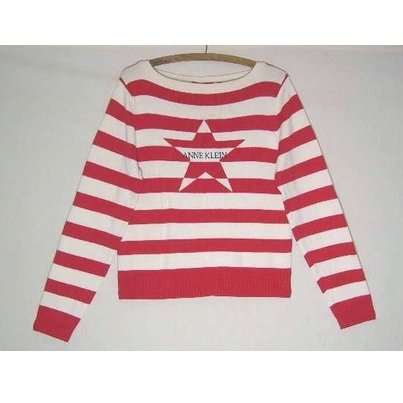 Stunning ANNE KLEIN Red & Cream Sweater- L